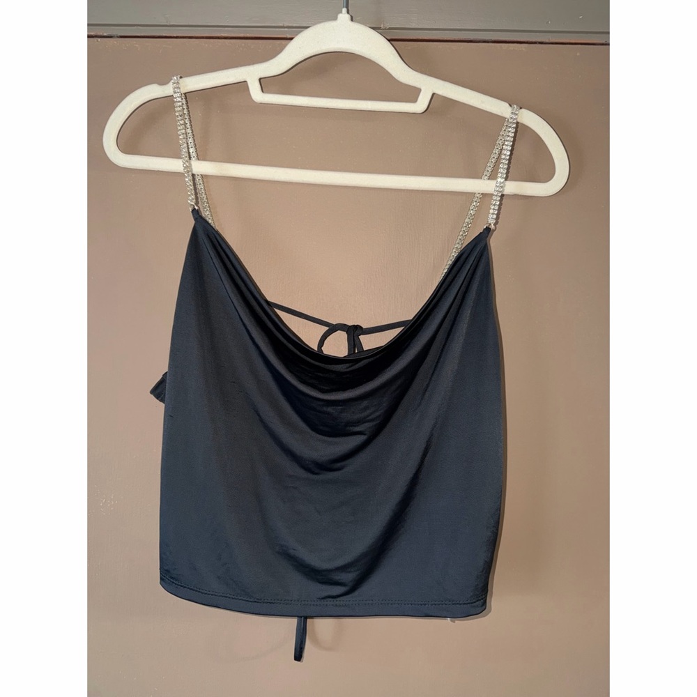 Derek Heart Black Camisole with Silver Straps